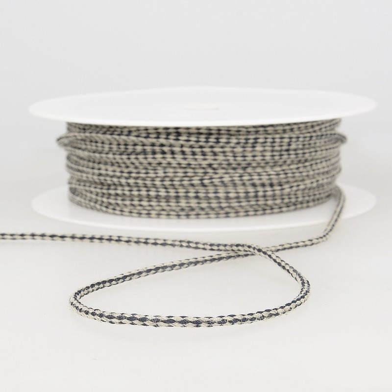 RS - Cordelette lin bicolore Bleu/Naturel – Image 1
