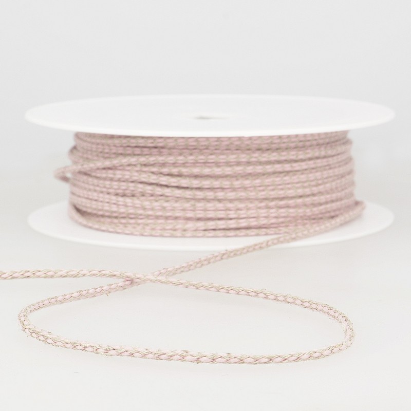 RS - Cordelette lin bicolore Rose/Naturel – Image 1