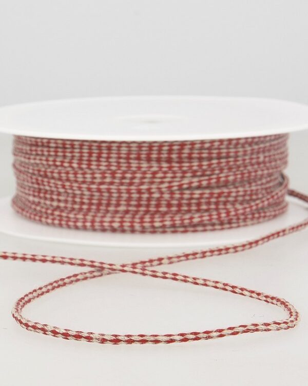 RS - Cordelette lin bicolore Rouge/Naturel