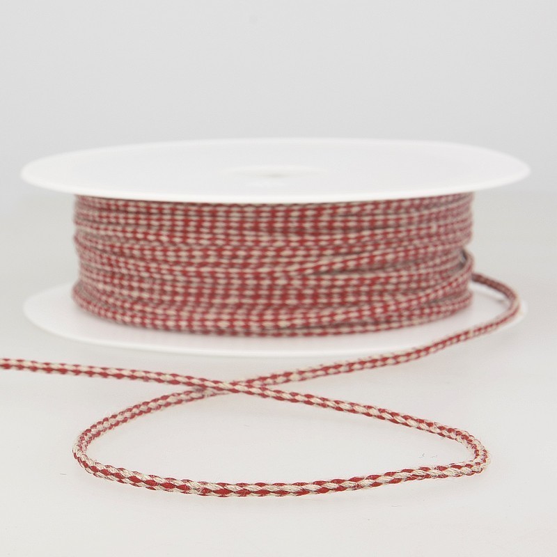 RS - Cordelette lin bicolore Rouge/Naturel – Image 1