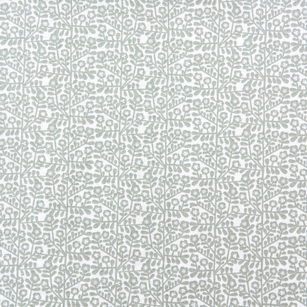 tissu-blanc-fleurs-vert-x10cm Rico Design - Tissu coton blanc fleurs vertes – Image 1