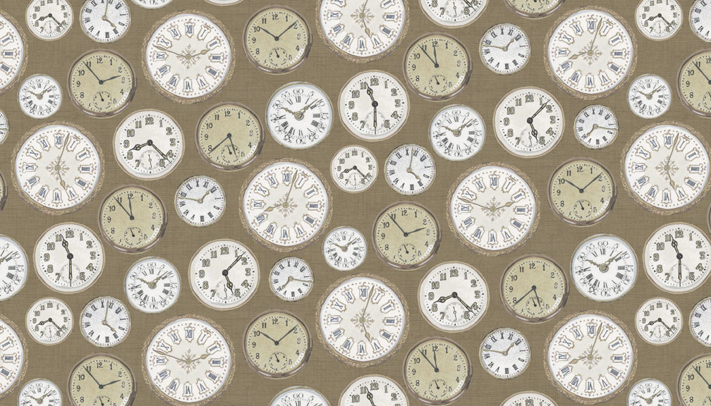 1442_V_clocks Makower - Vintage Clocks 1442 Brown – Image 1