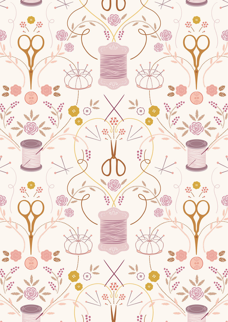 CC16.1 LEWIS & IRENE - Stitch in Time Cream – Image 1