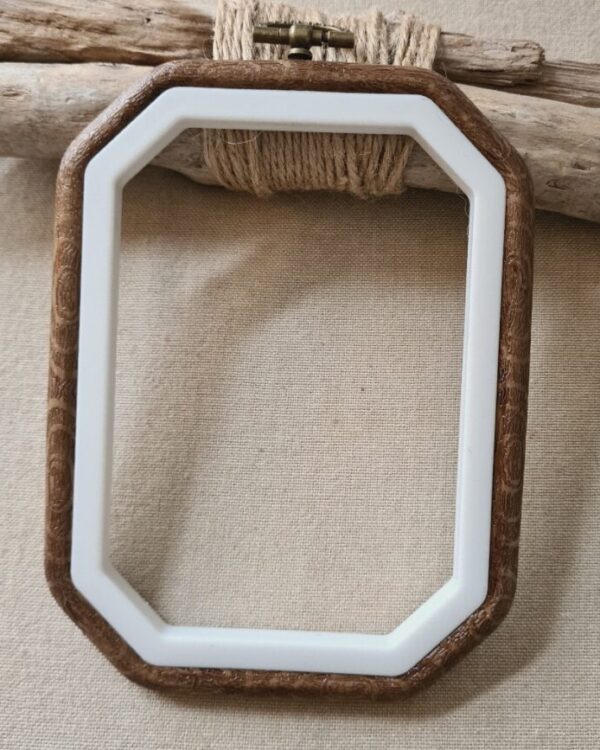 Tambour à broder façon bois ,  rectangle 11x15 cm