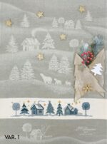 GRAZIANO - Torchon à Broder modèle Innevato coloris Greggio