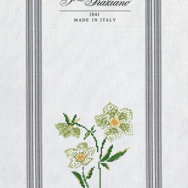 GRAZIANO - Torchon à Broder modèle Burg, Gris/Noir