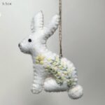 Hanging embroidered rabbit-Large - East of india