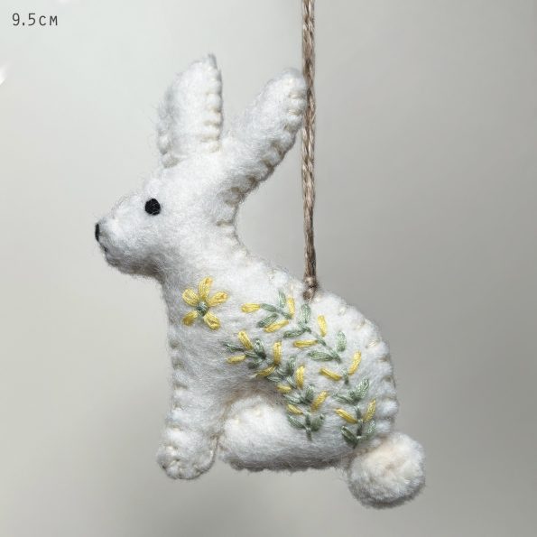 Hanging embroidered rabbit-Large - East of india