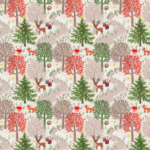 Christmas in Bluebell Wood cream (with gold metallic) C139A - Lewis & Irene