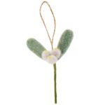 Pendentif branche de gui et baies en feutrine vert sauge 701678 - Rico Design