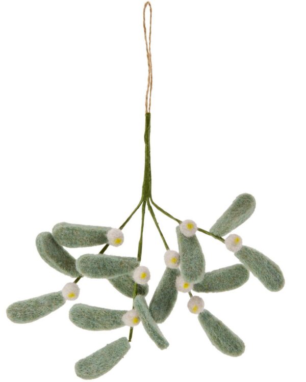 Pendentif branche de gui en feutrine vert sauge 701680 - Rico Design