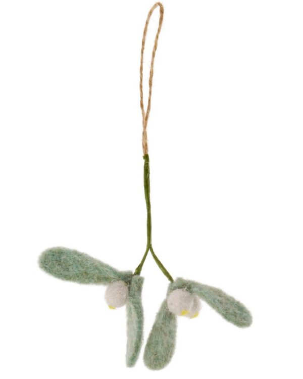 Pendentif branche de gui ramifiée en feutrine vert sauge 701677 - Rico Design