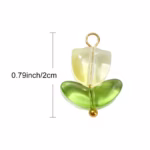 Breloque en verre – Tulipe Rose – Image 2
