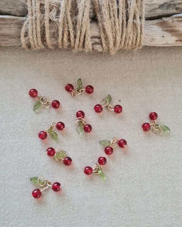 Breloque en verre – Duo de cerises