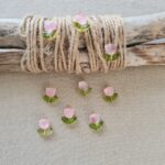 Breloque en verre – Tulipe Rose