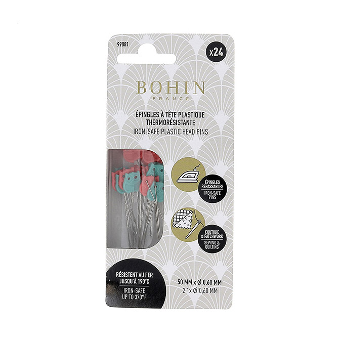 epingle-a-tete-plastique-thermoresistante-hiboux Épingles tête plastique repassable thermorésistantes hiboux x24 - Bohin – Image 1