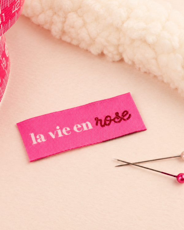 Étiquette à coudre "la vie en rose" - Bohin