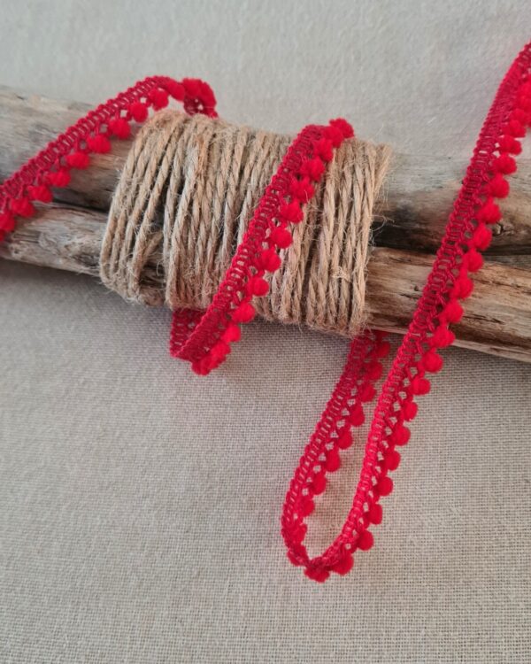 Mini pompons - Coloris Rouge 008